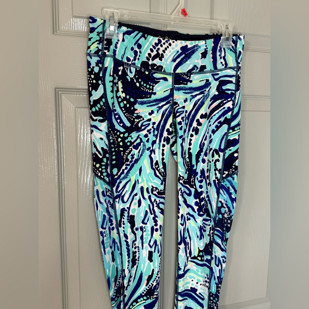 Lilly Pulitzer Blue and Teal Leggings| Medium - Picture 3 of 9
